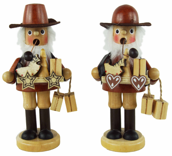 Preview: Traditionelles Räuchermännchen mit Bauchladen – Ein Stück Weihnachtszauber für Ihr Zuhause